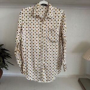 Nasty Gal Geometric Blouse Button Up Shirt